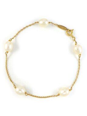 Tiffany & Co Bracelet by the Yard Pearl 18k Yellow Gold
